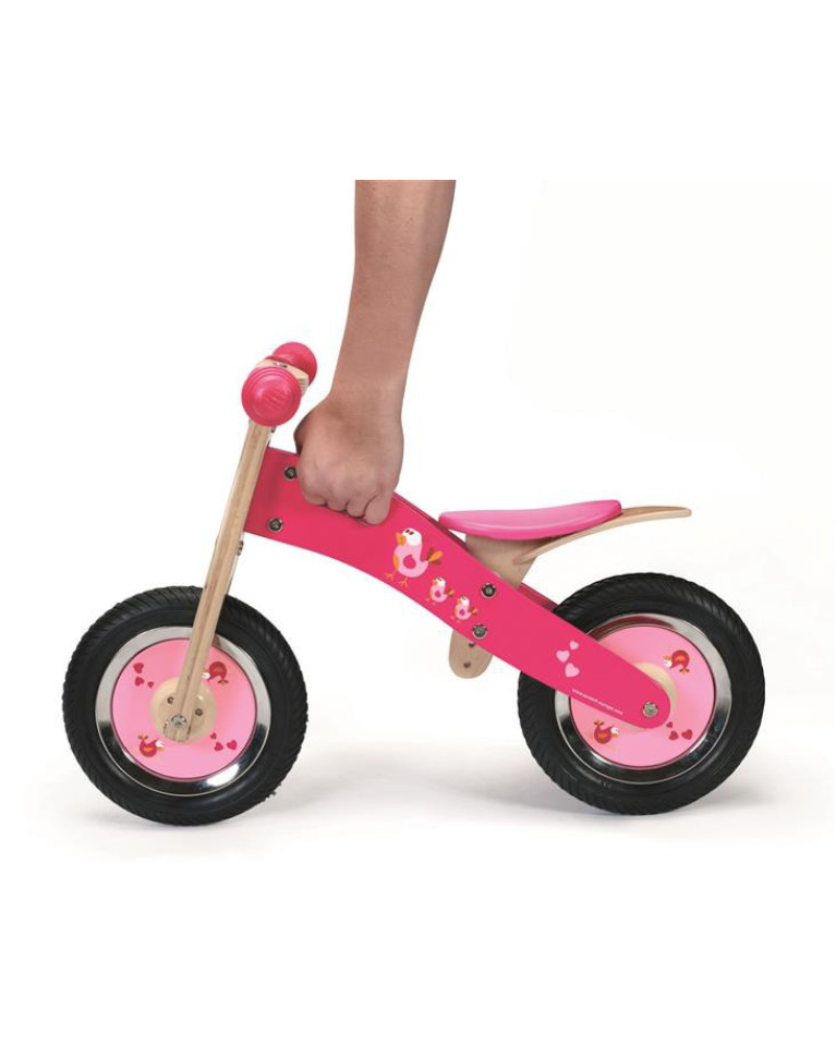 scratch rowerek biegowy różowy ptaszki