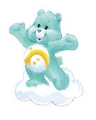 EZPZ silikonowy talerzyk z podkładką 2w1 Care Bears™ Mat Misia Życzliwe Serce Wish Bear turkusowy